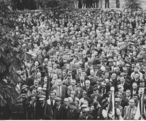 Manifestacja w Białymstoku w sprawie praw Polski w Wolnym Mieście Gdańsk, 1936 rok