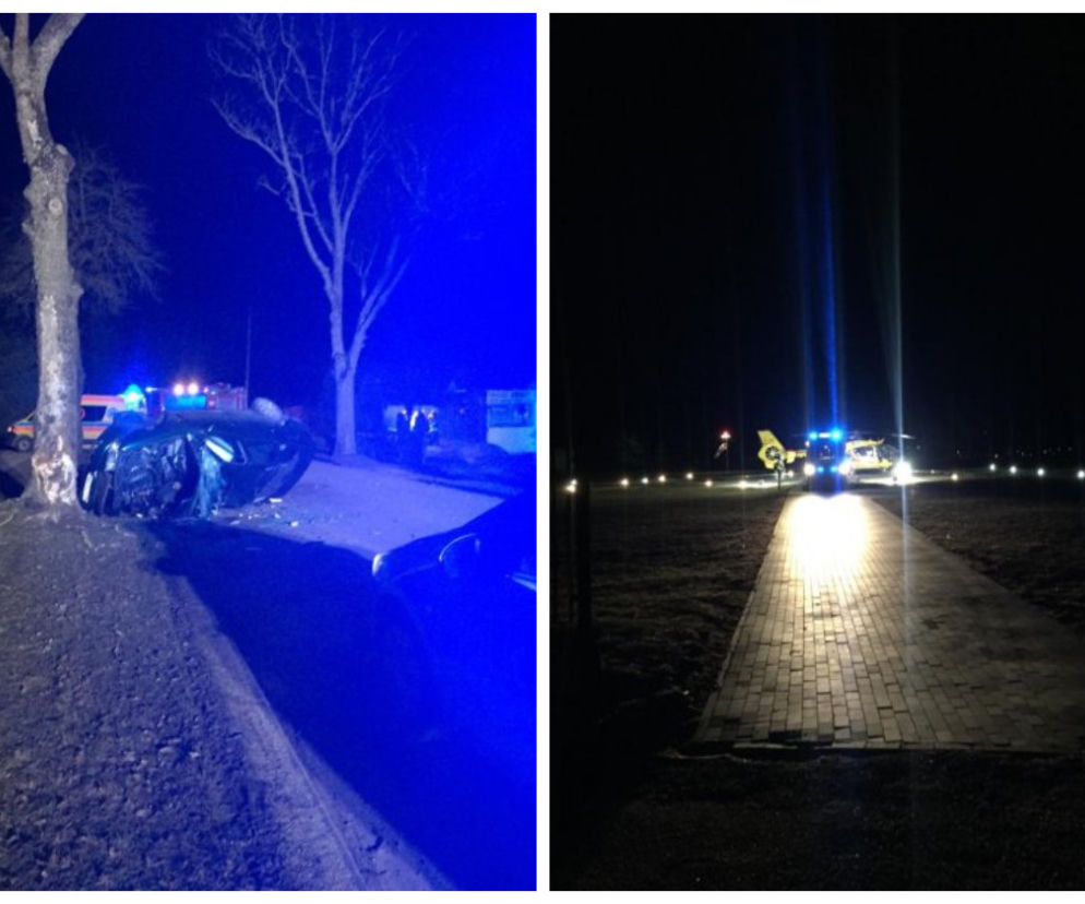 Wypadek w Bartoszycach. PIJANY OJCIEC jechał z 7-latkiem. Dziecko zabrał śmigłowiec LPR