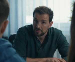 Barwy szczęścia odc. 3289. Łukasz (Michał Rolnicki), Celina (Orina Krajewska), Marcin Kodur (Oskar Stoczyński)