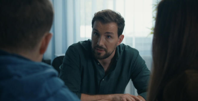 Barwy szczęścia odc. 3289. Łukasz (Michał Rolnicki), Celina (Orina Krajewska), Marcin Kodur (Oskar Stoczyński)