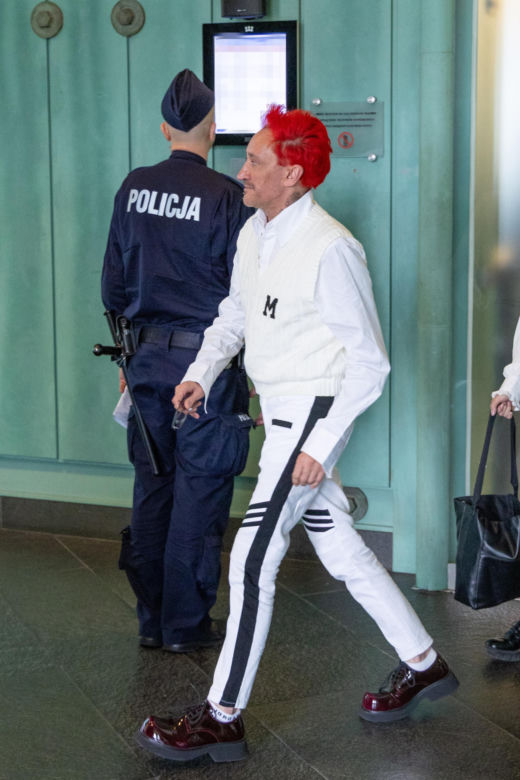 Michał Wiśniewski w sądzie. Nie miał czasu, żeby się przebrać