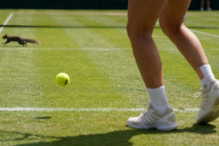 Iga Świątek trenuje przed meczem Wimbledonu. Niespodziewany gość na korcie