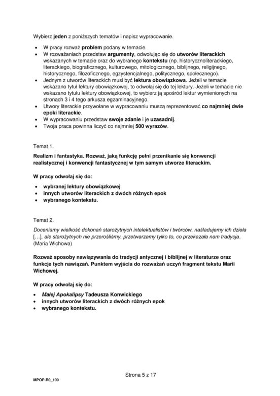 Matura 2023: polski rozszerzony formuła 2023