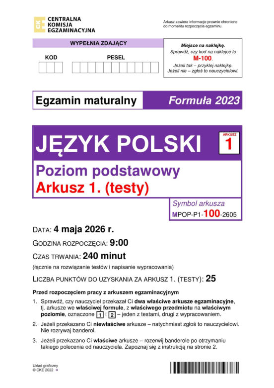 Matura 2026 z języka polskiego: odpowiedzi do wszystkich zadań z arkusza CKE 4.05.2026