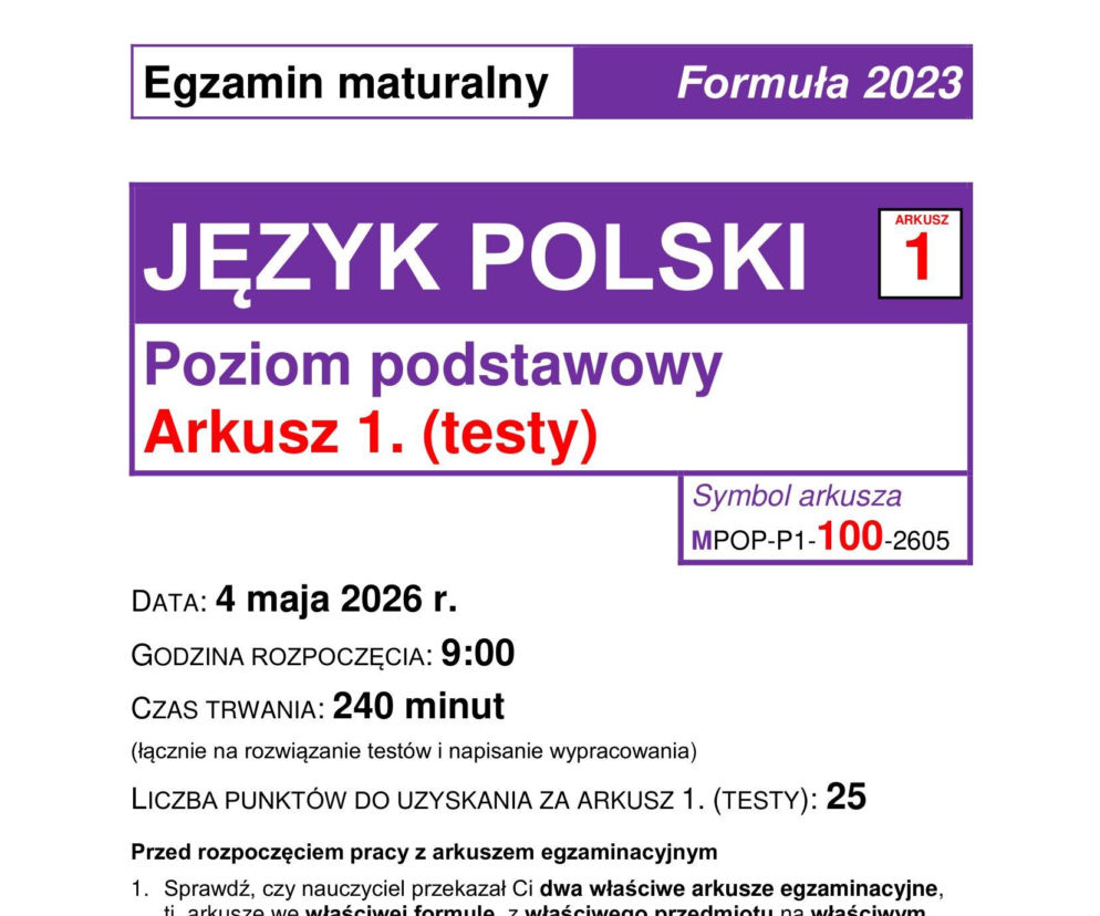 Matura 2026 z języka polskiego: odpowiedzi do wszystkich zadań z arkusza CKE 4.05.2026