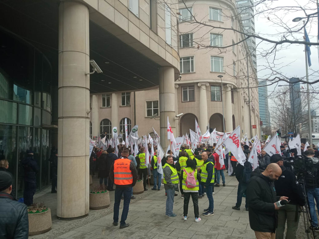 Protest górników w Warszawie