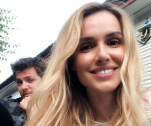 Marta Żmuda Trzebiatowska i Kamil Kula na planie serialu Blondynka