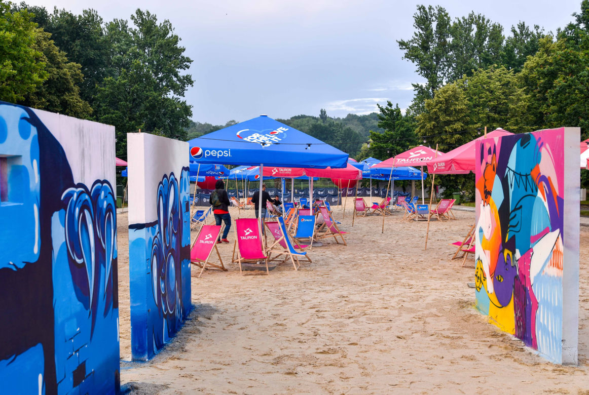 Tak wygląda sztuczna plaża przy Stadionie Śląskim. Rozkręcaliśmy tam imprezę w ramach Eska Summer City