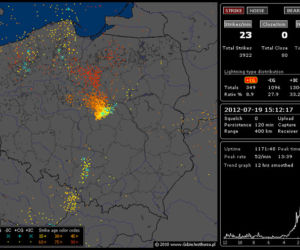 BURZE nad POLSKĄ 19.07.2012: NA ŻYWO - gdzie są i gdzie będą burze - MAPY, pogoda na czwartek, 19.07.2012