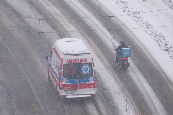 Intensywne opady śniegu w Warszawie (14.01.2026)