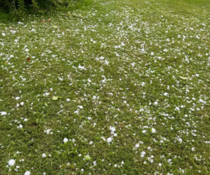 Gradobicie na Mazurach. Kule lodu wielkości pięści niszczyły dachy i samochody!