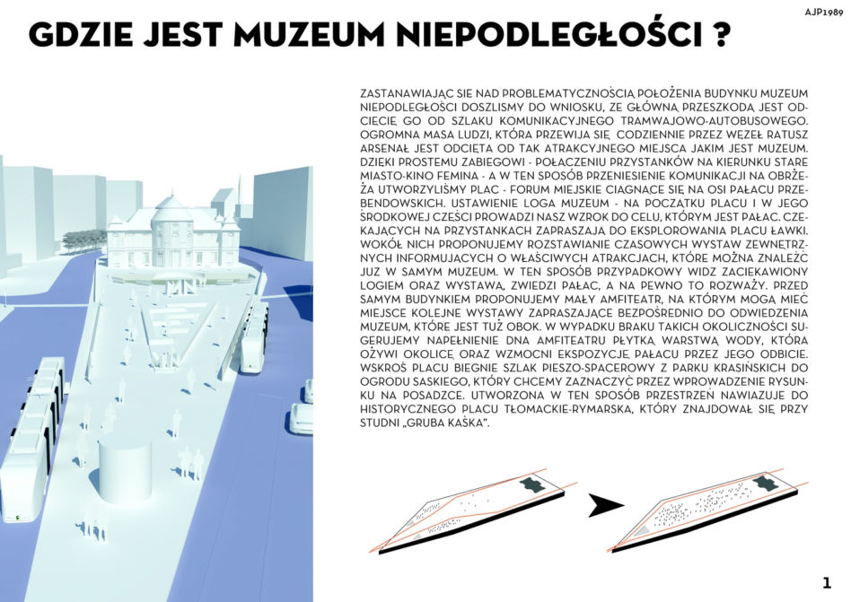 Muzeum Niepodległości. Wyróżnienie. Autorzy: Jan Kowalewicz, Agnieszka Piwnik, Pamela Krzyszczak 