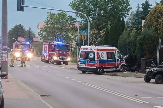 Wypadek na DK-63 w Wiśniewie