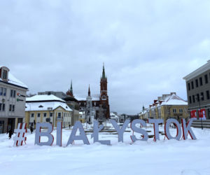 Centrum Białegostoku pod śniegiem