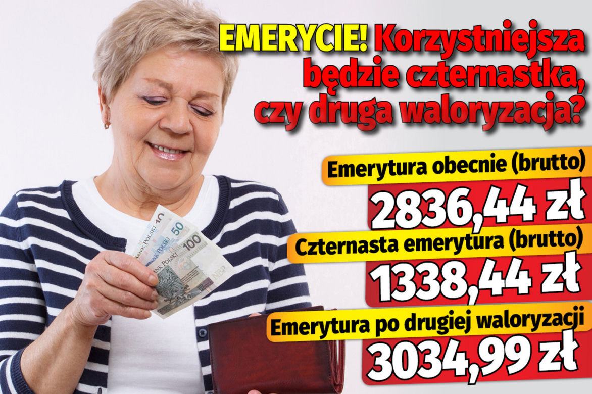 Emerycie! Korzystniejsza będzie czternastka, czy druga waloryzacja?