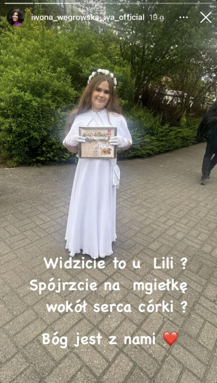 Pierwsza Komunia Święca córki Iwony Węgrowskiej 