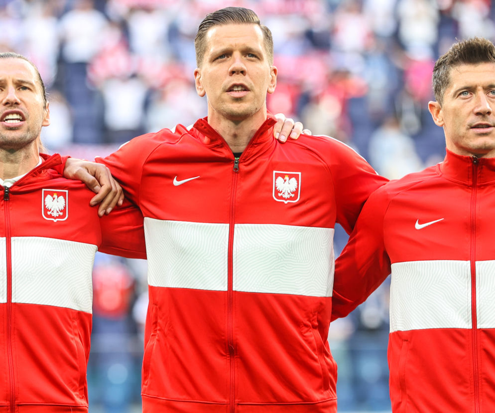 Grzegorz Krychowiak, Wojciech Szczęsny i Robert Lewandowski przed meczem Euro 2020 ze Słowacją