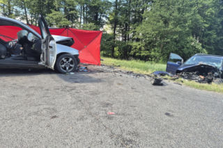 Tragiczny wypadek pod Iławą! Czołowe zderzenie, ofiara i ranni
