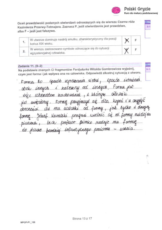 Odpowiedzi próbna matura z języka polskiego 2024 