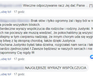 Wzruszające komentarze po śmierci 20-latki