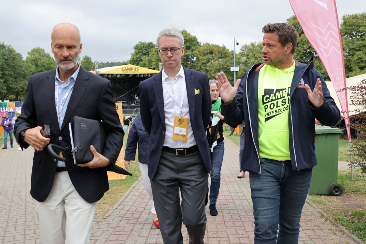 Campus Polska 2022. Anders H. Eide, Stefan Gullgren, Rafał Trzaskowski