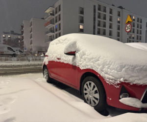 Opady śniegu w Warszawie