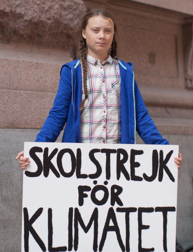 Szwedzka aktywistka klimatyczna Greta Thunberg w 2018 roku