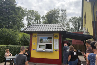 Budka Stańczyka w Sławnie po wizycie Książula