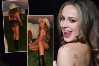 Wiktoria Gąsiewska pozuje z kucami w kusych szortach i topie z chusty. Pasuje jej kowbojski strój?