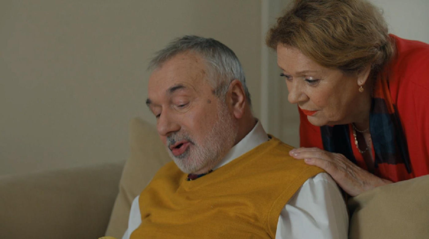 Barwy szczęścia, odcinek 3162. Andrzej (Leon Charewicz), Józefina (Elżbieta Jarosik)