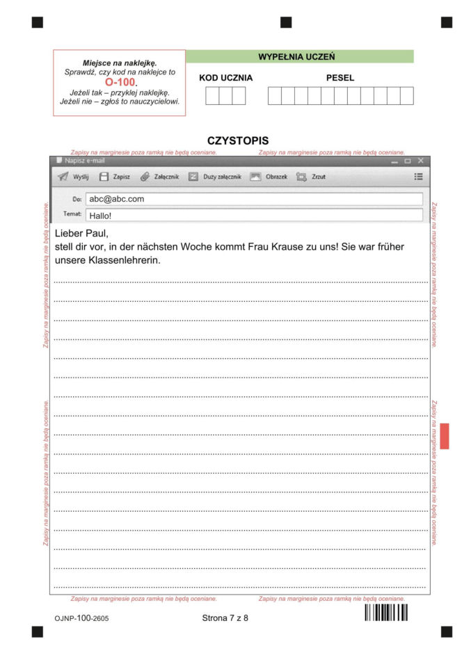 Egzamin ósmoklasisty 2026: język niemiecki 13.05.2026 r. Arkusze CKE