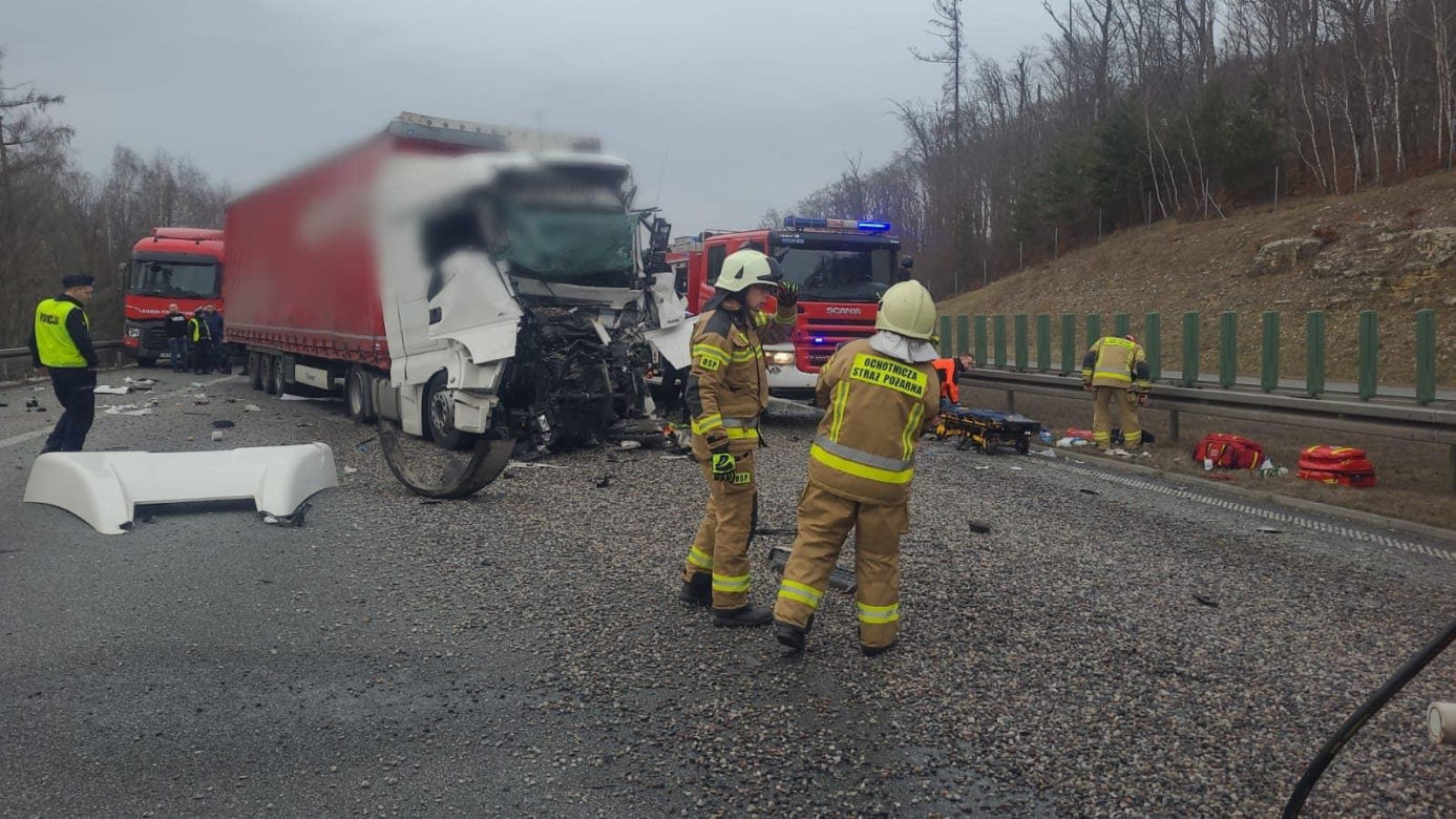 Wypadek na autostradzie A4 na wysokości Wysokiej