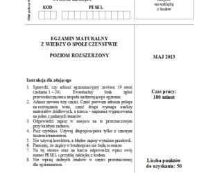 Matura 2013, WOS, poziom rozszerzony