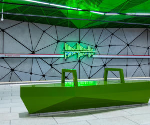 Ławki z podłokietnikami w metrze warszawskim