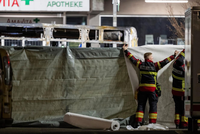 Pożar autobusu w Kerzers w kantonie Fryburg na zachodzie Szwajcarii