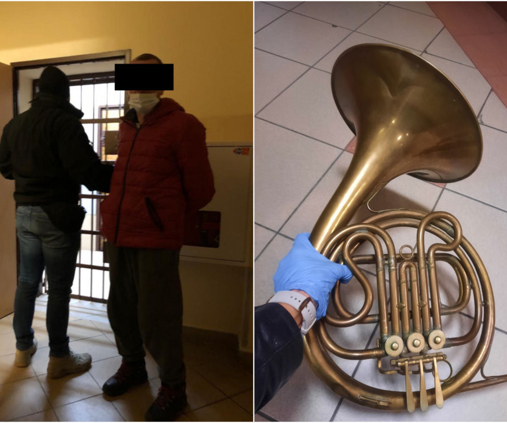 Syn okradł matkę, żeby mieć pieniądze na używki. Zabrał jej... waltornię