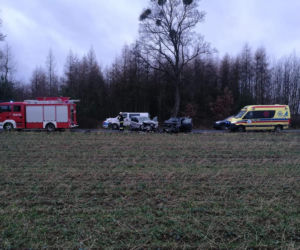 Wypadek Na trasie Nekla - Pyszczyn. Cztery osoby trafił do szpitala