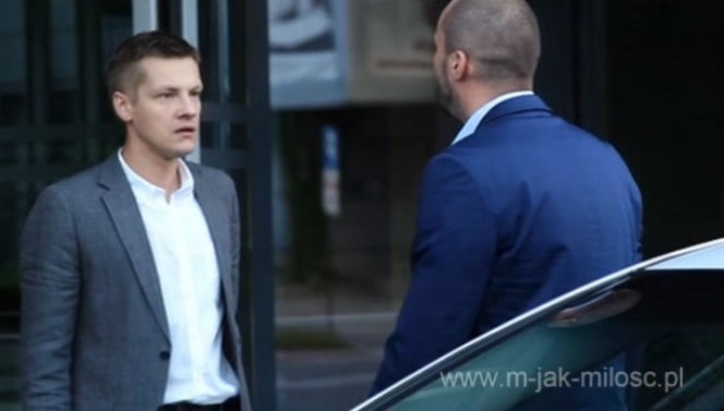 M jak miłość odc. 1023. Piotrek (Marcin Mroczek), Robert Lubiński (Tomasz Borkowski)