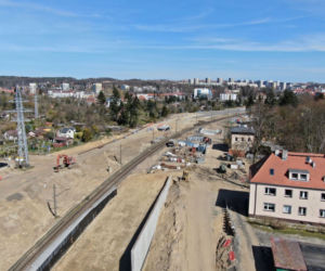 Budowa węzła Łękno - kwiecień 2020
