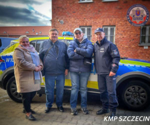 Kuba Znojek odwiedził szczecińskich policjantów