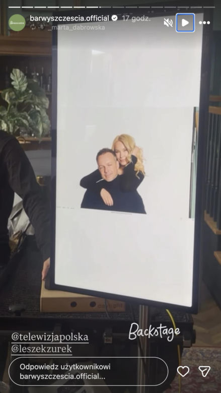 Barwy szczęścia. Karolina (Marta Dąbrowska), Bruno (Lesław Żurek)