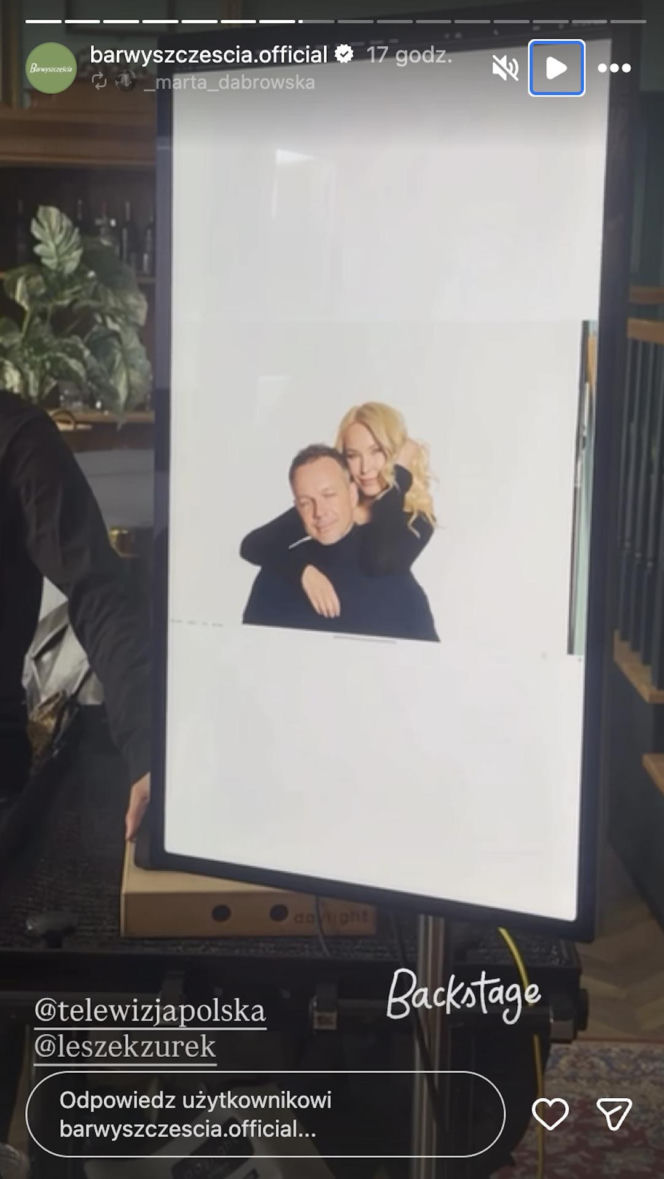 Barwy szczęścia. Karolina (Marta Dąbrowska), Bruno (Lesław Żurek)