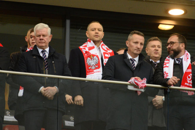 Karol Nawrocki i Przemysław Czarnek na mecze Polska - Albania