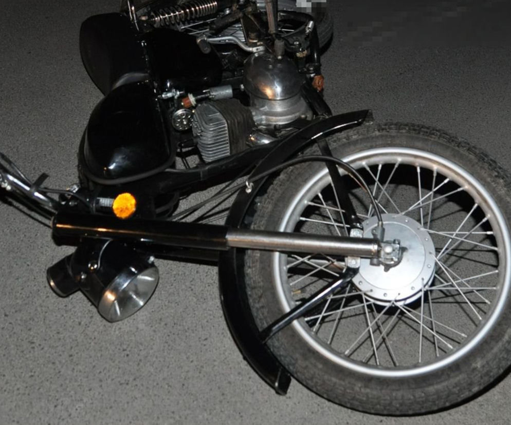 Pijany motocyklista bez kasku skończył przejażdżkę w szpitalu