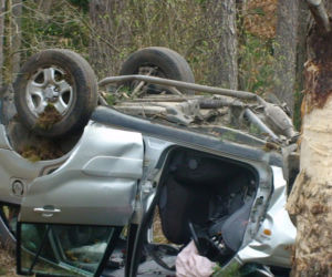 Wypadek toyoty we wsi Frącki