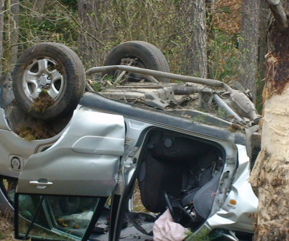 Wypadek toyoty we wsi Frącki