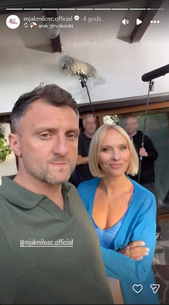 M jak miłość nowy sezon na planie. Dorota (Iwona Rejzner), Bartek (Arkadiusz Smoleński)