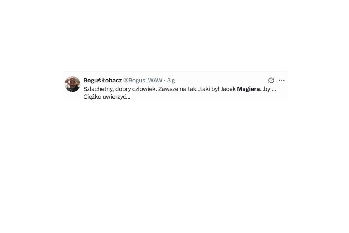 Jacek Magiera nie żyje. Tak go żegnają