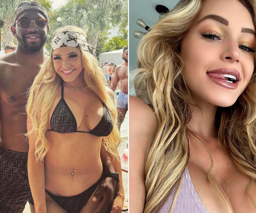Courtney Clenney z Christianem Obumselim w strojach kąpielowych. Obok zbliżenie modelki. O wyroku przeczytasz w Eska.