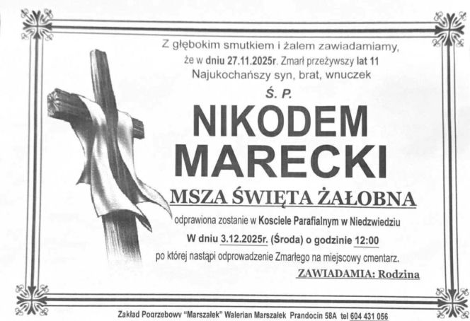 Nikodem Marecki  nie żyje